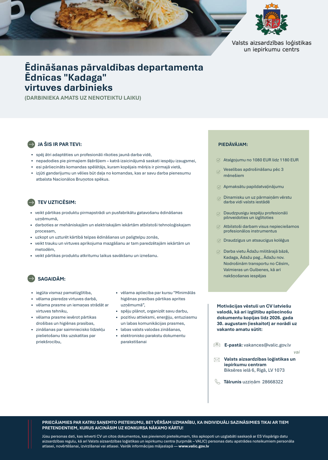 Virtuves darbinieks (ēdnīca Kadaga)