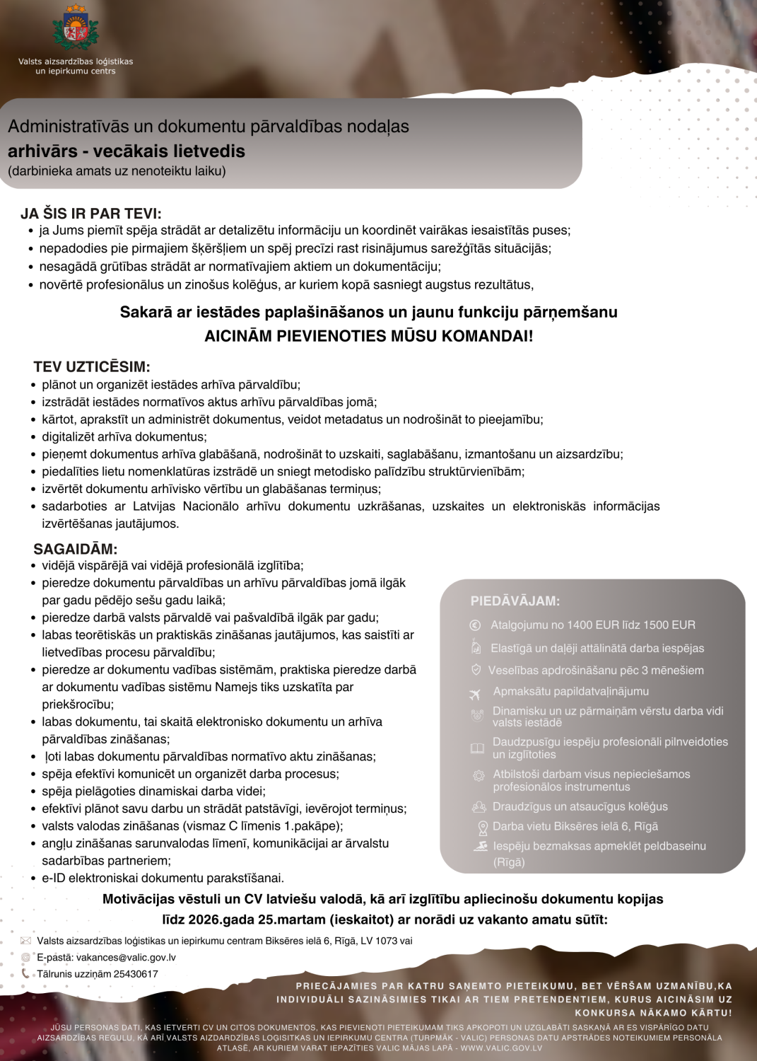 arhivārs-vecākais lietvedis